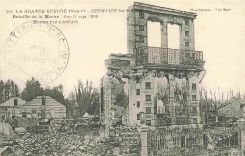 AK / Ansichtskarte Sermaize -les-Bains Vitry-le-Francois 51 Marne Bataille de la Marne Ruines rue Lombars