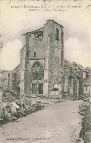 AK / Ansichtskarte Cormicy REIMS 51 Marne Eglise apres detruit