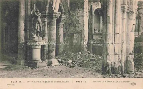 AK / Ansichtskarte Sermaize -les-Bains Vitry-le-Francois 51 Marne Interieur de l'Eglise detruit