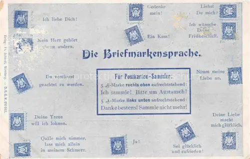AK / Ansichtskarte BriefmarkenSPRACHE auf Ak 