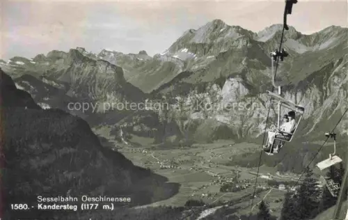 AK / Ansichtskarte Sessellift Chairlift Telesiege Oeschinensee Kandersteg 