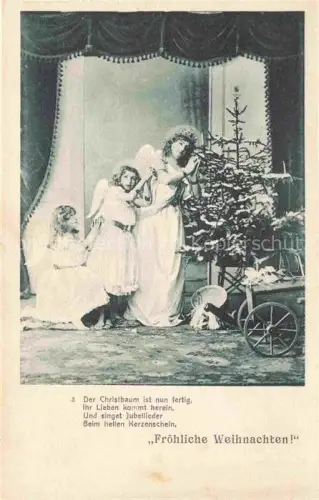 AK / Ansichtskarte Weihnachten Christmas X-Mas Noel Christbaum Engel Kinder Child 
