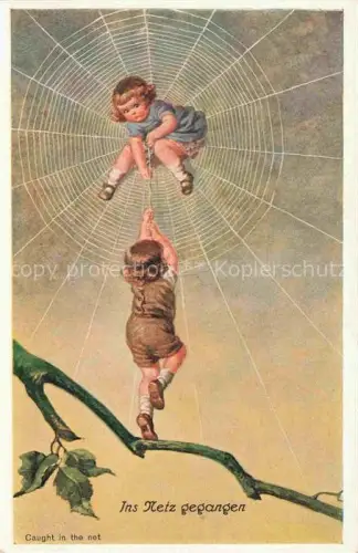 AK / Ansichtskarte Spinnen Tiere Kinder Child Enfant Litho