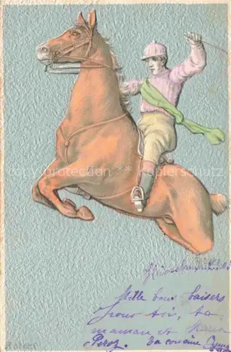 AK / Ansichtskarte Reitsport Pferdesport Pferderennen Pferd 