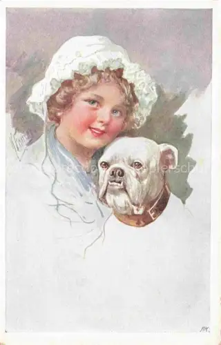 AK / Ansichtskarte FEIERTAG Karl (1874-1944) Kuenstlerkarte Kind Hund