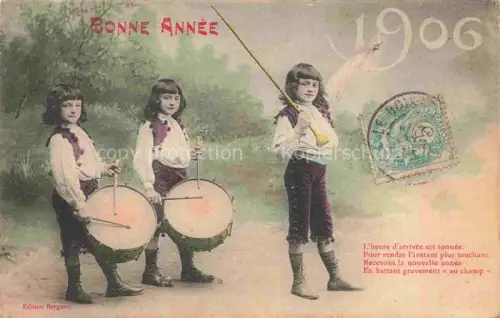 AK / Ansichtskarte Jahreszahl-AK Year Annee Ano Trommler Bonne Annee Kinder