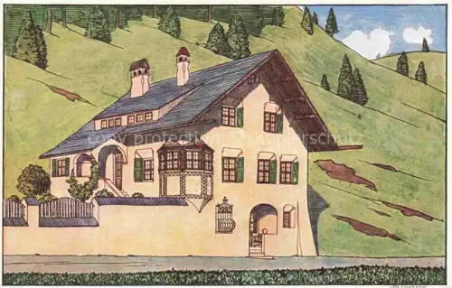 AK / Ansichtskarte HARTMANN Nicolaus Kuenstlerkarte Villa in St. Moritz 