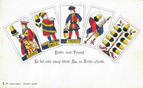 AK / Ansichtskarte Spielkarten Jass 