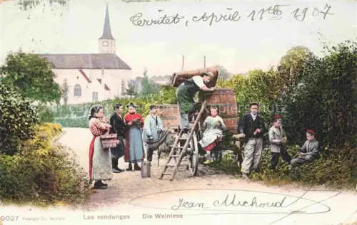 AK / Ansichtskarte Wein Wine Vin Vino-- Die Weinleser 