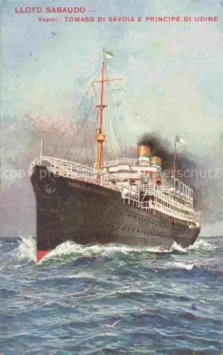 AK / Ansichtskarte Dampfer Oceanliner Lloyd sabaudo Tomaso di savoia e Principe di Udine 