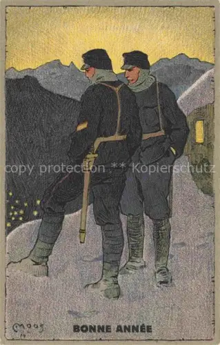 AK / Ansichtskarte MOOS  Carl (1878-1959) Kuenstlerlitho Schweiz Grenzbesetzung Bonne Annee 