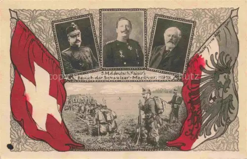 AK / Ansichtskarte Wilhelm II Adel Preussen Monarchie Besuch der Schweizer Manoever 