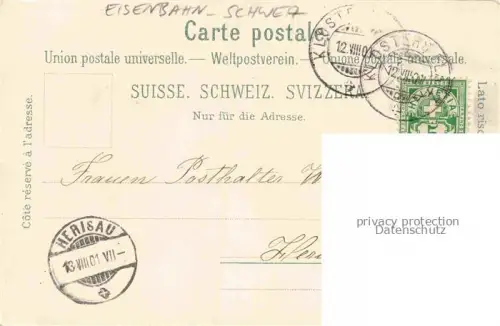 AK / Ansichtskarte Eisenbahn Schweiz CH Auf Wiedersehen Litho 