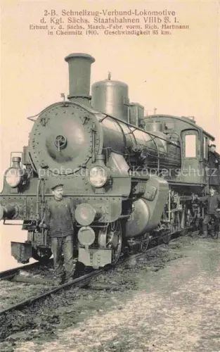 AK / Ansichtskarte Lokomotive Eisenbahn Railway-- 2 B Schnellzug Verbund 