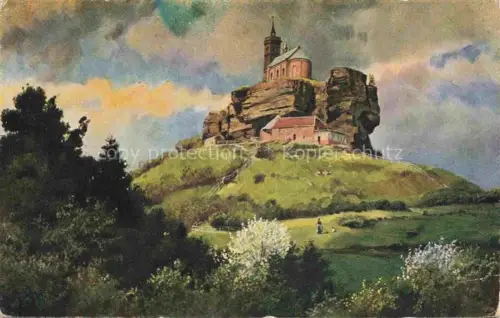 AK / Ansichtskarte HOFFMANN__Heinrich_Kuenstlerkarte Die Dagsburg Schlossfelsen St. Leo rapelle 