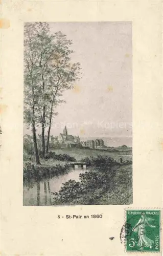 AK / Ansichtskarte SAINT-PAIR-SUR-MER Kairon-sur-Mer AVRANCHES 50 Manche La ville en 1860 Peinture Kuenstlerkarte