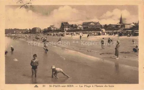 AK / Ansichtskarte SAINT-PAIR-SUR-MER Kairon-sur-Mer AVRANCHES 50 Manche La plage à l'heure du bain