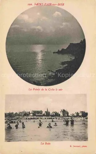 AK / Ansichtskarte SAINT-PAIR-SUR-MER Kairon-sur-Mer AVRANCHES 50 Manche La Pointe de la Crête le soir La Bain Plage
