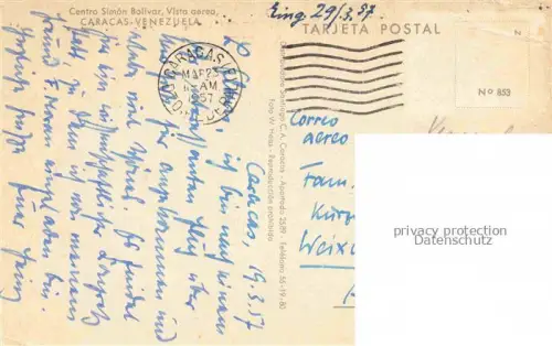 AK / Ansichtskarte CARACAS Venezuela Centro Simon Bolivar vista aérea