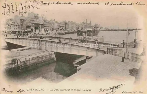 AK / Ansichtskarte CHERBOURG-Octeville 50 Manche Le pont tournant et le Quai Caligny