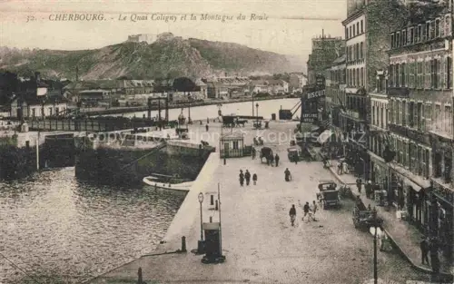 AK / Ansichtskarte CHERBOURG-Octeville 50 Manche Quai Coligny et la Montagne du Roule