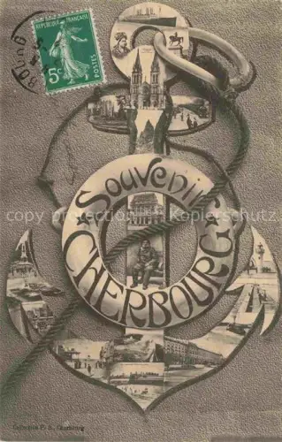 AK / Ansichtskarte CHERBOURG-Octeville 50 Manche Souvenir de la ville Vues d'ensemble Anker Rettungsring