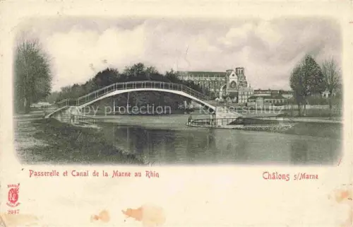 AK / Ansichtskarte Chalons-sur-Marne 51 Marne Passerelle et Canal de la Marne au Rhin