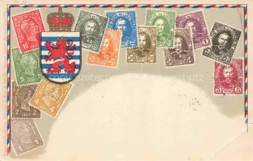 AK / Ansichtskarte Briefmarken auf AK Timbres Postage Francobollo-- Luxemburg