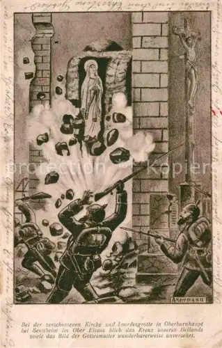 AK / Ansichtskarte Oberburnhaupt Burnhaupt-le-Haut 68 Haut-Rhin A. Herrmann Militaria Elsass WK1 Stauchung selten