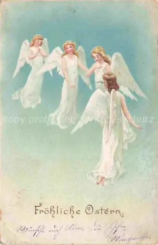 AK / Ansichtskarte Ostern Easter Paques Pasqua-- Engel Maedel Litho