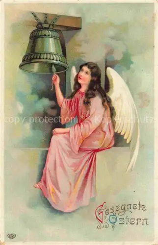 AK / Ansichtskarte Ostern Easter Paques Pasqua-- Engel Frau Glocken Litho