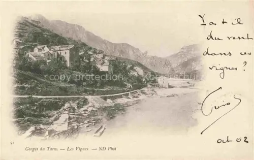 AK / Ansichtskarte Les Vignes FLORAC 48 Lozere Vue générale les Gorges du Tarn
