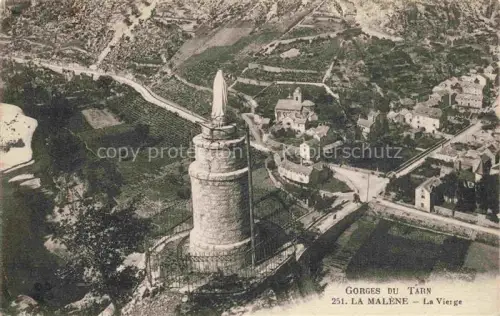 AK / Ansichtskarte La Malene FLORAC 48 Lozere La vierge vue aérienne