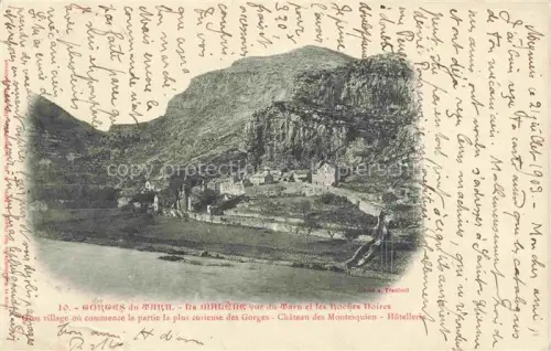 AK / Ansichtskarte La Malene FLORAC 48 Lozere Vue générale vue du Tarn et les Roches Noires