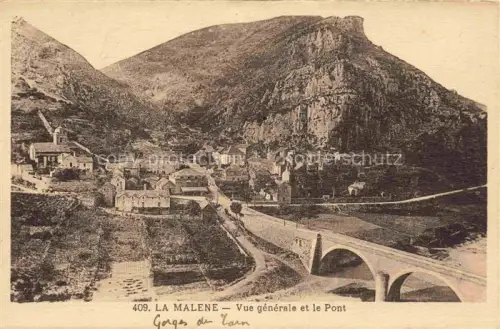 AK / Ansichtskarte La Malene FLORAC 48 Lozere Vue générale et le pont