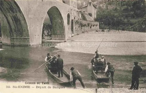 AK / Ansichtskarte Ste-Enimie FLORAC 48 Lozere Départ de Barques Gorges du Tarn