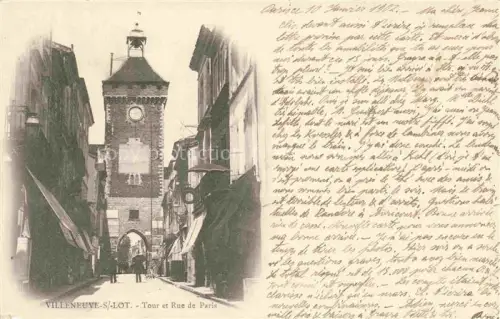 AK / Ansichtskarte VILLENEUVE-SUR-LOT 47 Lot-et-Garonne Tour et Rue de Paris