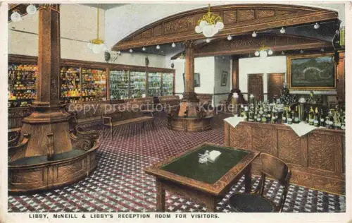 AK / Ansichtskarte Libby Montana USA Libby's Chicago Plant McNeill and Libby's Reception Room for visitors