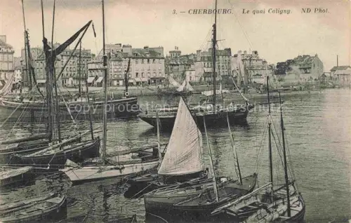 AK / Ansichtskarte CHERBOURG-Octeville 50 Manche Le Quai Caligny Bateaux