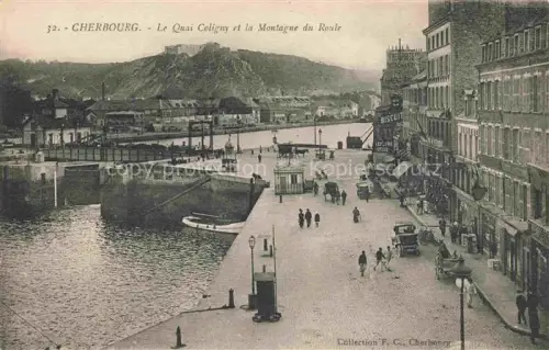 AK / Ansichtskarte CHERBOURG-Octeville 50 Manche Quai Coligny et la Montagne du Roule