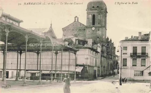 AK / Ansichtskarte MARMANDE 47 Lot-et-Garonne Marché couvert église et la poste