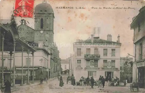 AK / Ansichtskarte MARMANDE 47 Lot-et-Garonne Place du Marché Hôtel des Postes