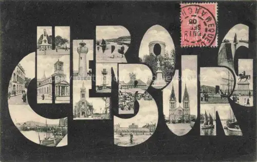 AK / Ansichtskarte CHERBOURG-Octeville 50 Manche Vues d'ensemble Schriftzug