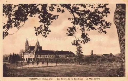 AK / Ansichtskarte Pontmain MAYENNE 53 Mayenne Les Tours de la Basilique Le Monastere