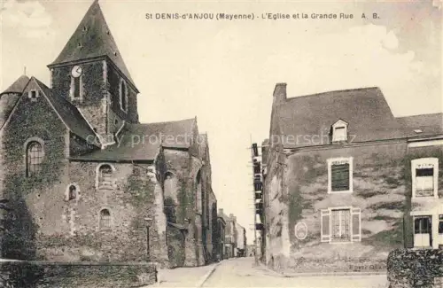 AK / Ansichtskarte St-Denis-d Anjou Chateau-Gontier 53 Mayenne Eglise et la Grande Rue