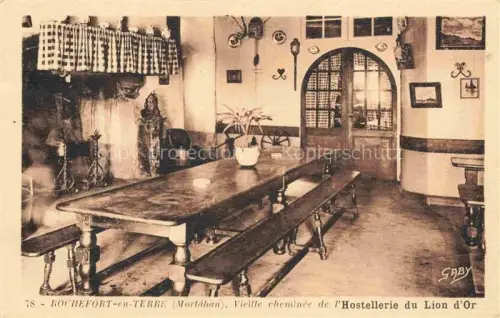 AK / Ansichtskarte Rochefort-en-Terre VANNES 56 Morbihan Vieille cheminee de l'Hostellerie du Lion d'Or