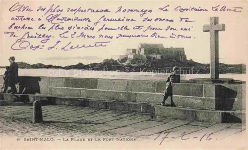 AK / Ansichtskarte SAINT-MALO ST-MALO 35 La Plage et le Fort National