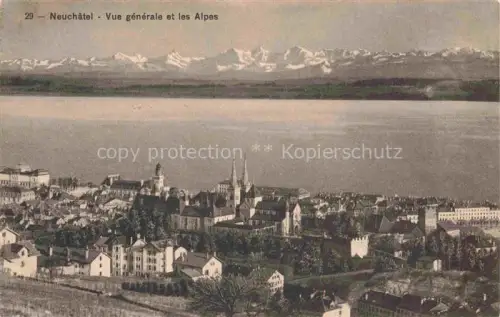 AK / Ansichtskarte Neuchatel NE Vue generale et les Alpes
