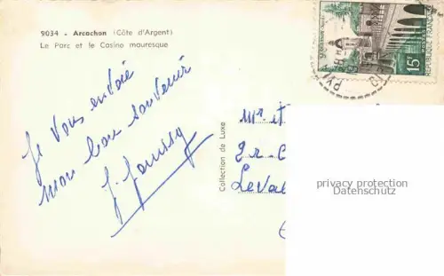 AK / Ansichtskarte ARCACHON 33 Gironde Le Parc et le Casino mauresque