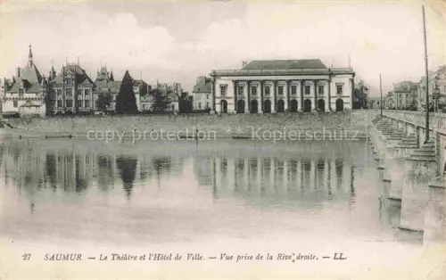 AK / Ansichtskarte Saumur 49 Maine-et-Loire Le Theatre et l'Hotel de Ville Vue prise de la Rive droite